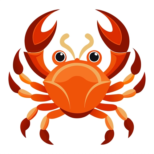 Under the Sea Theme Crab Transparent Sticker